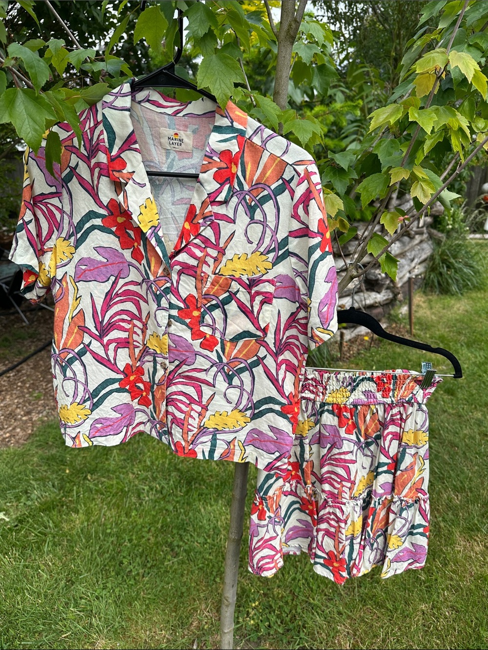 Marine Layer Resort Floral Matching Skirt Set